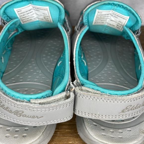 Eddie Bauer Mary Women’s 9 Gray Aqua Bump Toe Sandel Shoe - Picture 8 of 8